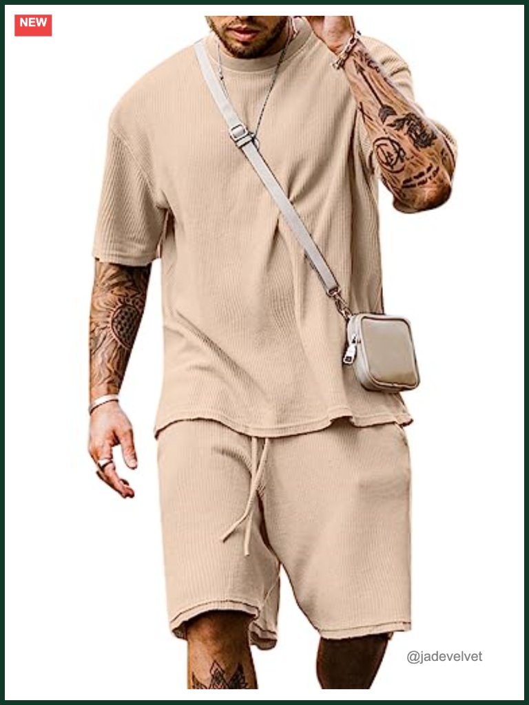 Men's Short Sleeve Tracksuit Summer T Shirt & Shorts Set Two Piece Casual Daily